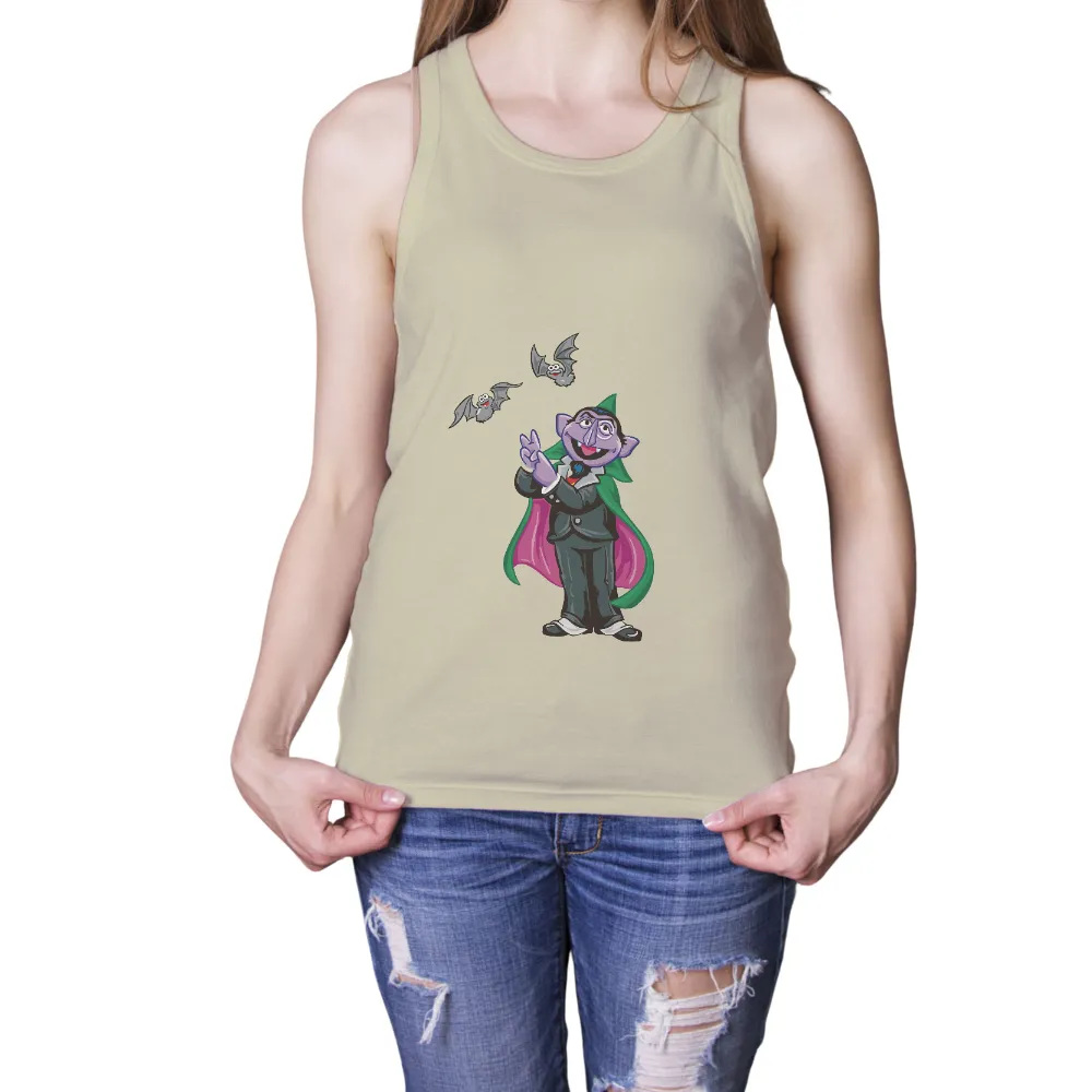 T-Shirt Printing: Count von Count - Playful Vampire Design|a fun thing to do in the morning shirt