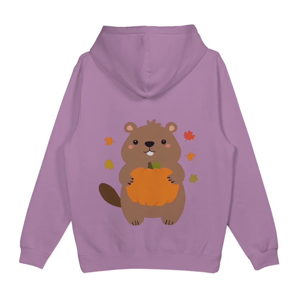 Tee Shirts Printed with Benny the Beaver Holding a Pumpkin|graffiti nature