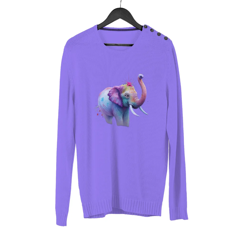 Custom Tee Shirts: Elara - The Colorful Elephant of Joy and Unity|trending shirt colors 2022