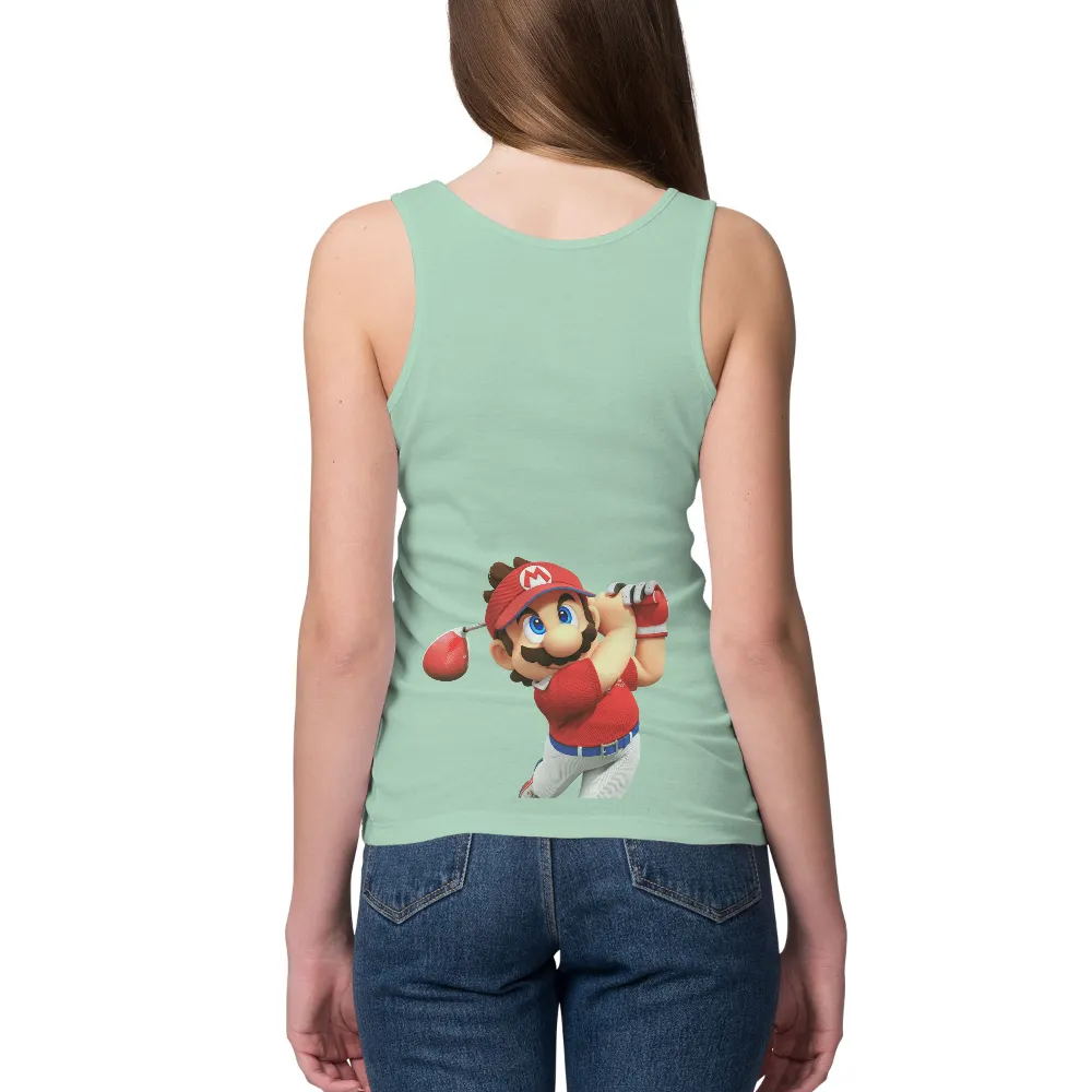 Custom Tee Shirts: Mario's Golf Adventure - Sports, Competition, Dynamic|patent pending mario shirt