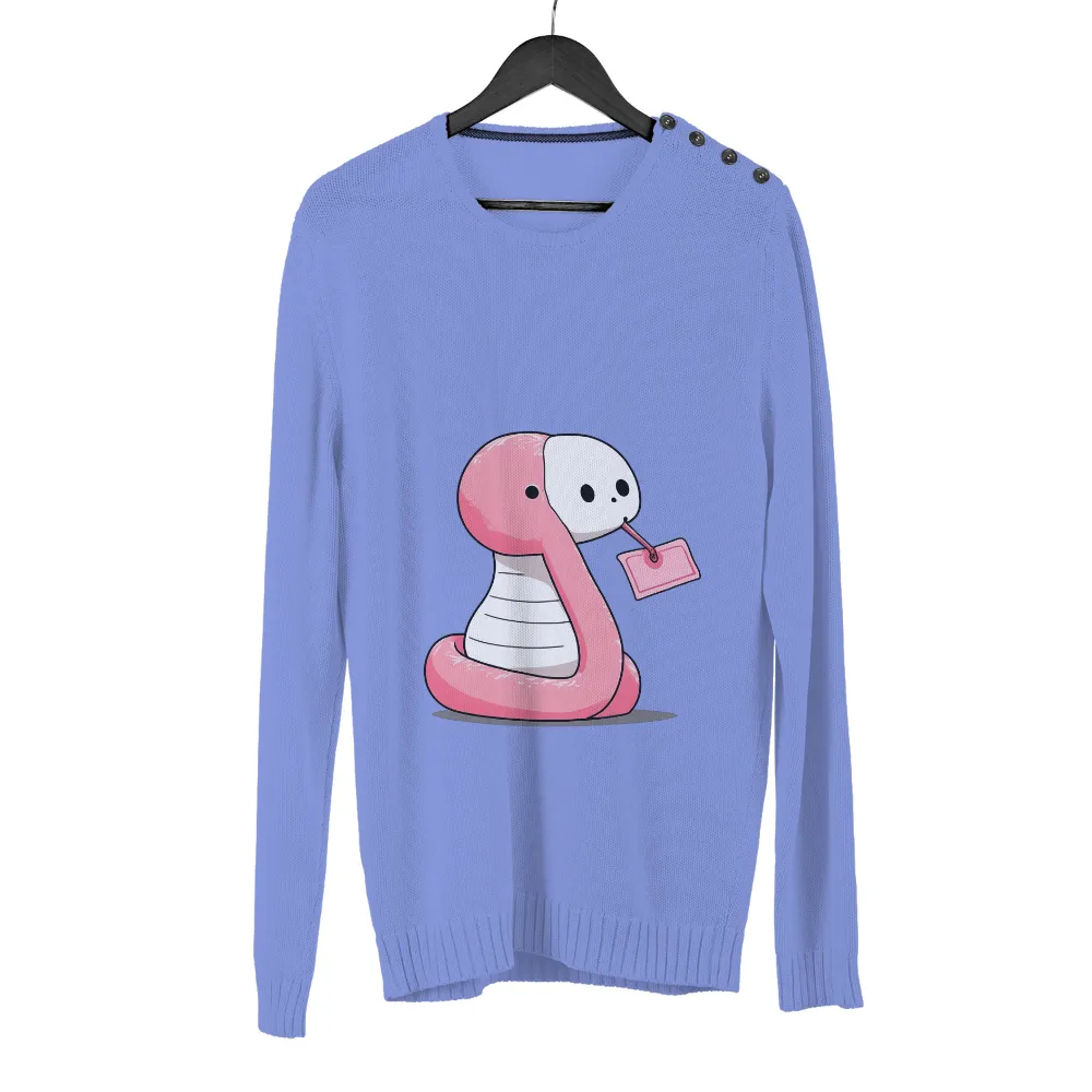 T-Shirts Design: Whisp the Curious Snake with Blank Card|aesthetic pink roblox t shirt