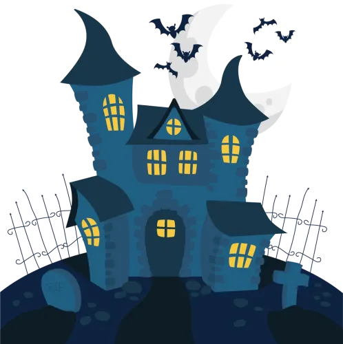 TShirt Design: Haunted House Halloween Spook