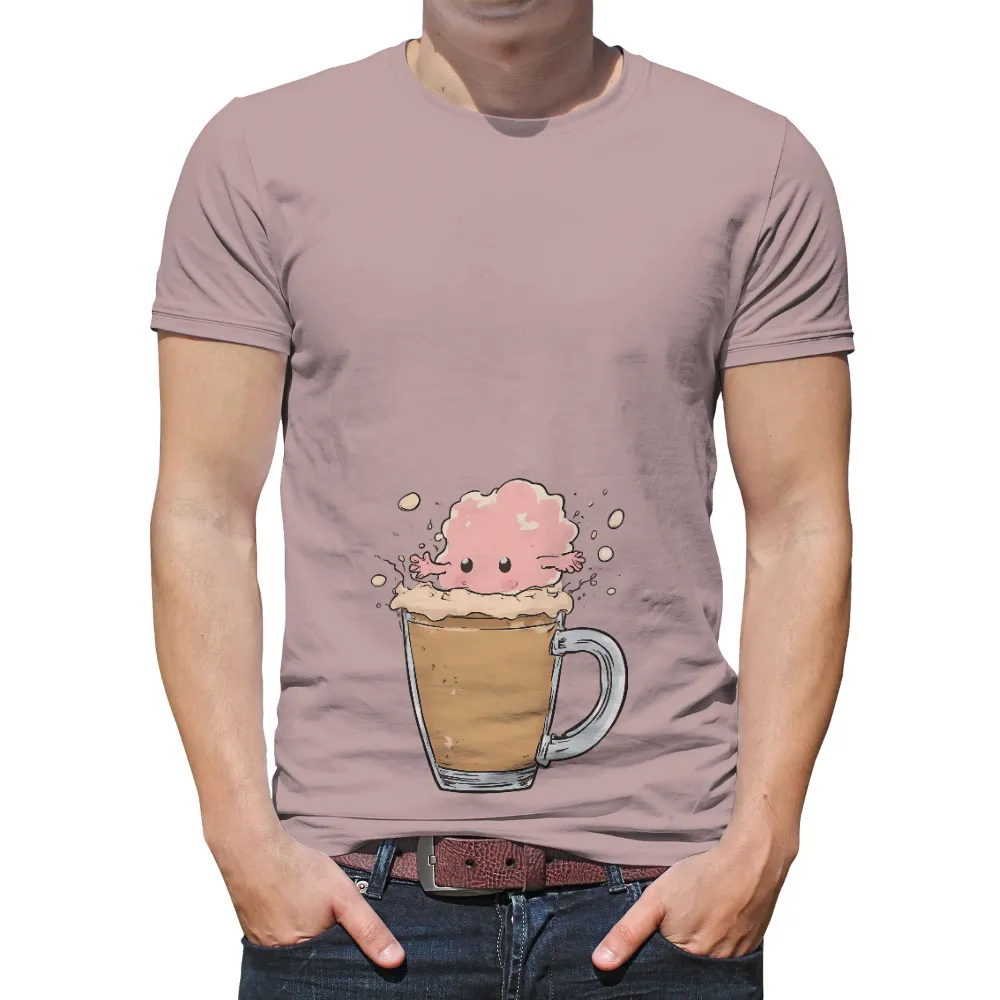 T-Shirts Pattern: Adorable Mocha Creature Enjoying Latte|busch latte apparel