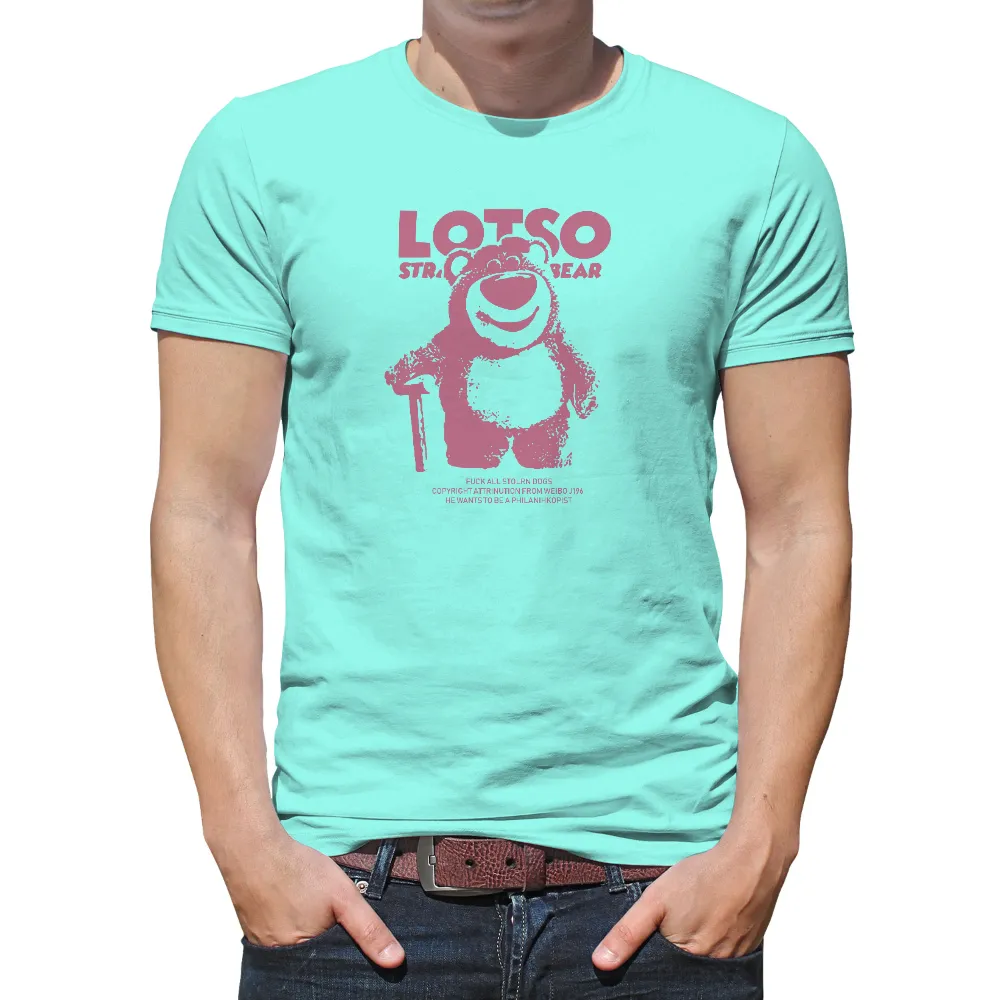 Custom Tee Shirts: LOTSO STRAWBERRY BEAR Pop Culture Design|adventure time dancing with monsters shirt