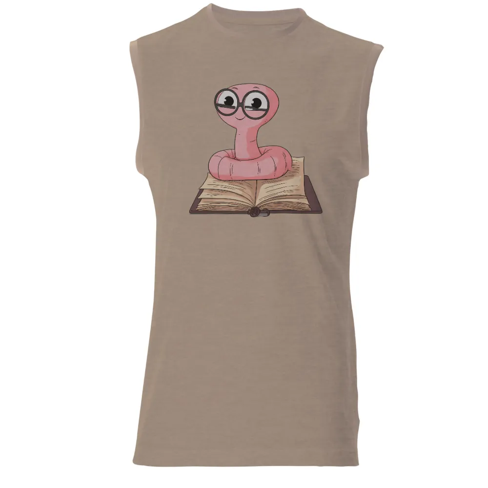 TShirt Design: Bookworm Wally - Reading & Learning| Worm reading a book