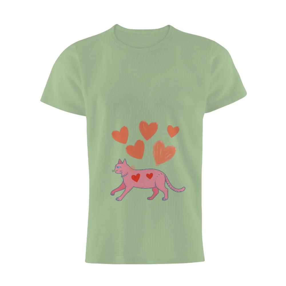 Tee Shirts Printed: Whiskers the Love Cat|valentine love shirts