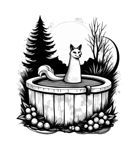 TShirt Printing: White Fox in Moonlit Forest - Artistic Design