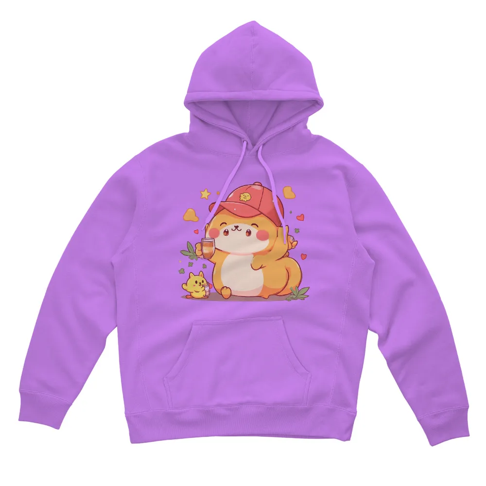 Graphic Tees: Mochi the Hamster - Joyful Companionship| Charming hamster with a cup of tea