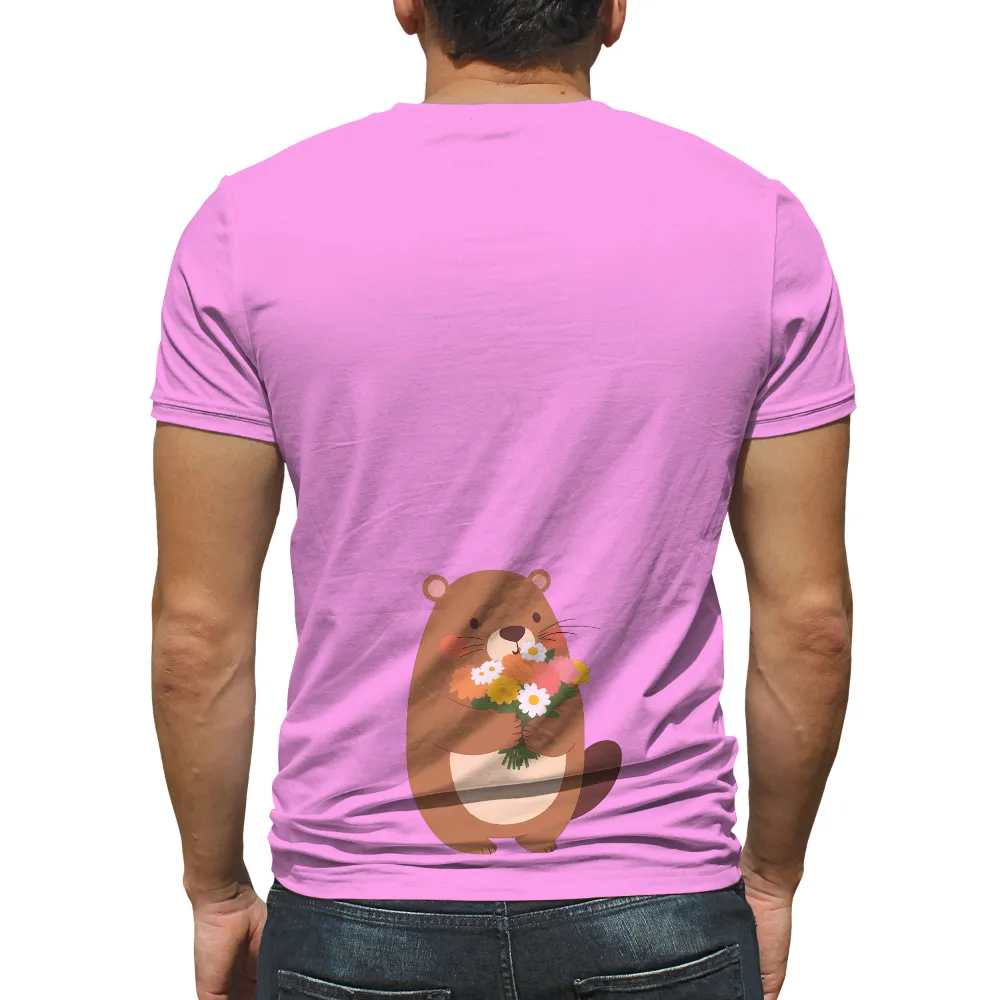 Tee Shirts Printed: Whiskers' Flower Bouquet - Nature's Kindness|men's spring button up shirts