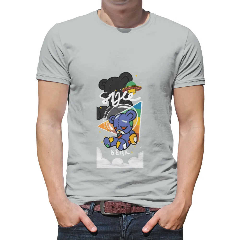 Tee Shirts Printed: Quirky Astronaut Bear in Space|rainbow penguin shirt