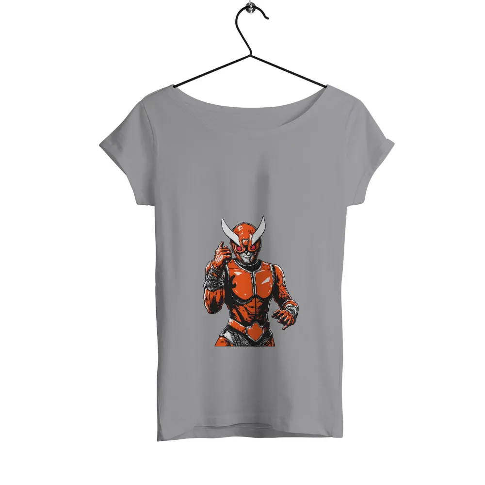 Graphic Tees: Kamen Rider - Iconic Superhero Design| Muscular build with distinctive horns