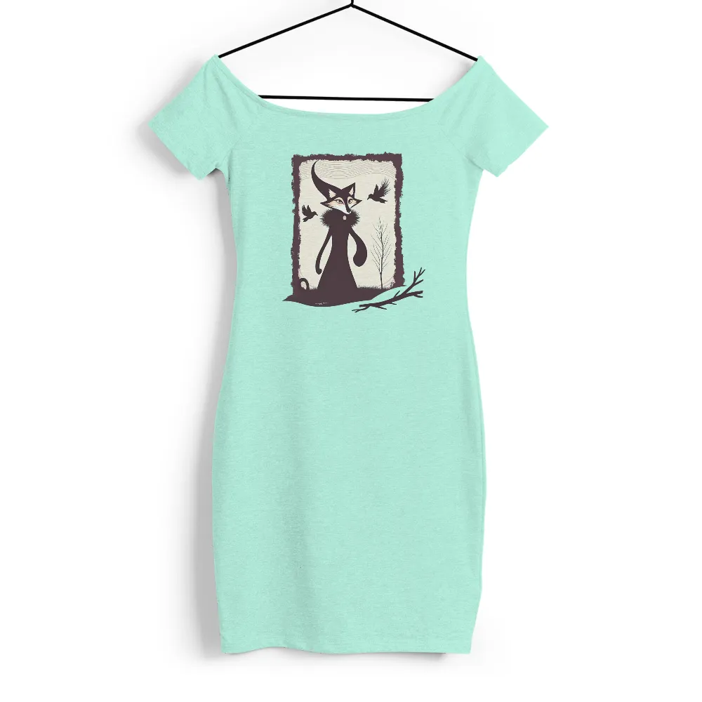 TShirt Design: Enigmatic Fox in the Forest| pastel colors