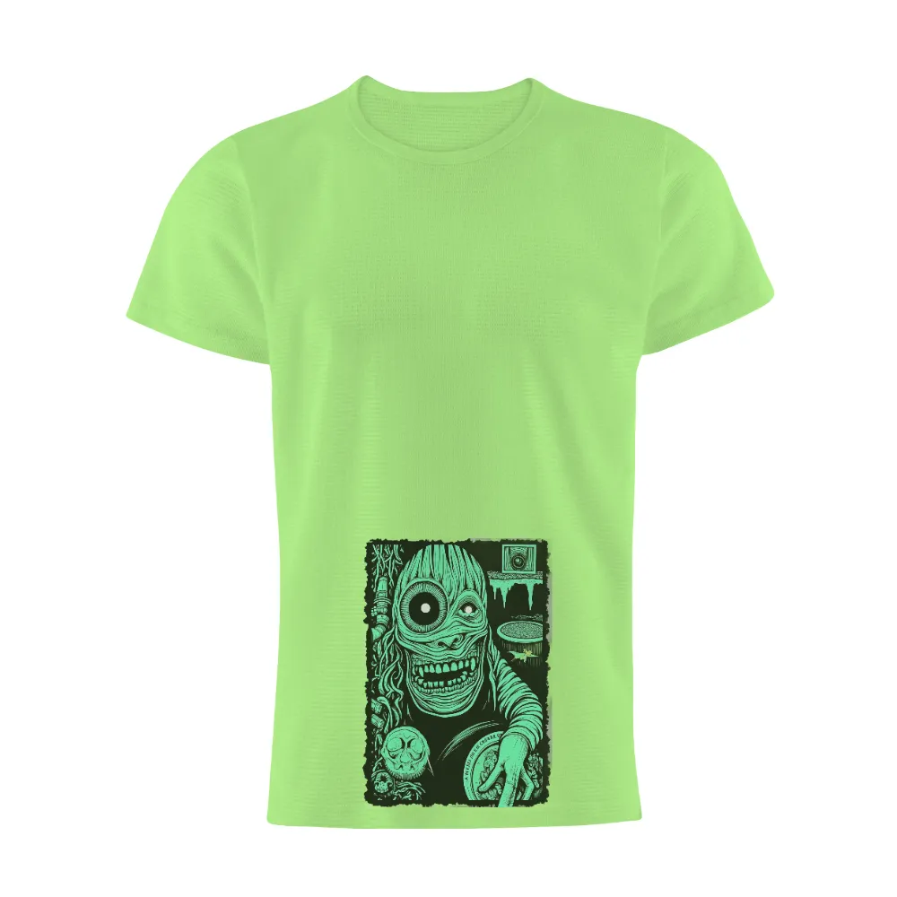 Tee Shirt Printing: Macabre Creature in Neon Glow|neon marble print shirt