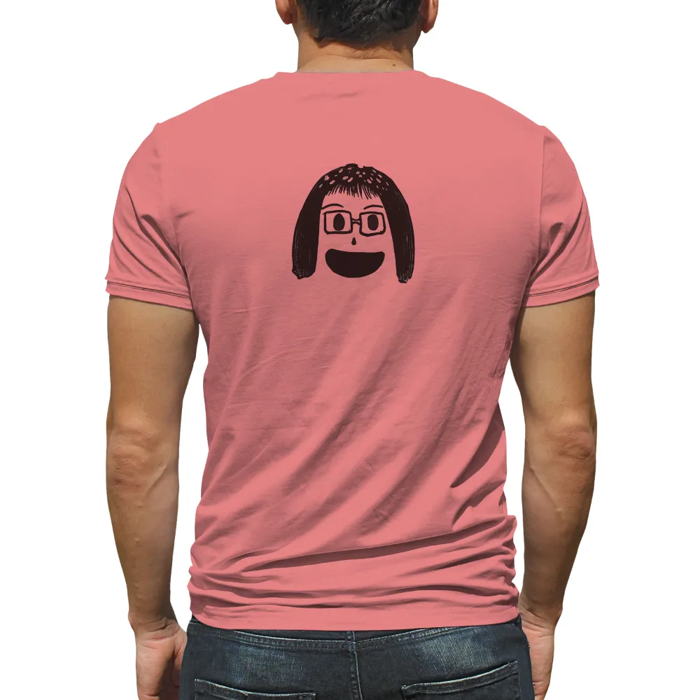 Lily's Joyful Minimalist Tee | Tee Shirt Printing| character with glasses