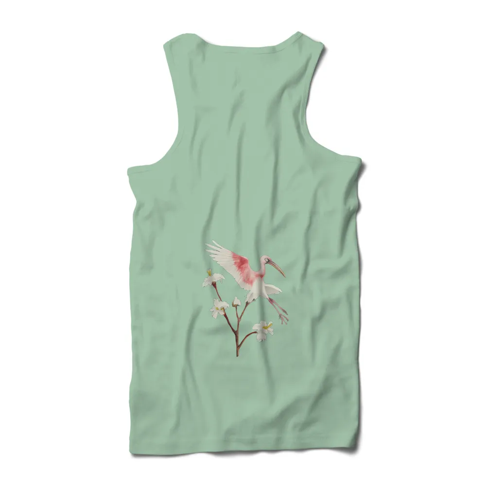 Shirts Graphic Tees: Pink Ibis in Flight - Nature's Harmony|aesthetic pink roblox t shirt