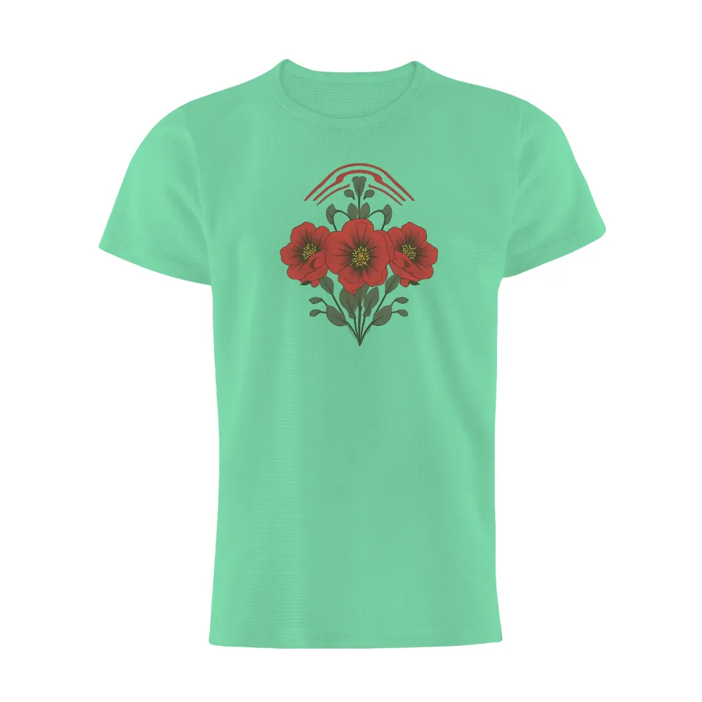 T-Shirt Printing: Red Poppies and Rainbow - Strength and Hope|rainbow colored tie dye t shirt