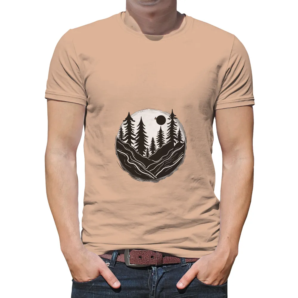 T-Shirts Pattern: Moonlit Forest - Nature's Tranquility|life is good super dad shirt