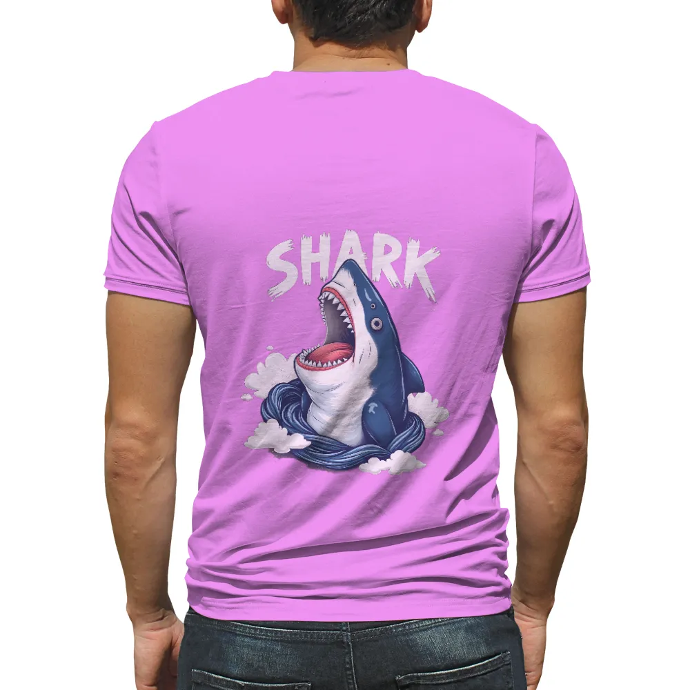 Shark Tee Shirt Printing | Ocean Predator & Modern Design| Bold text 'SHARK'