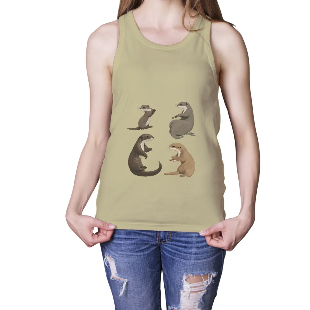 Custom T-Shirt Printing: Otters Embracing Life's Moments|independence day shirts online