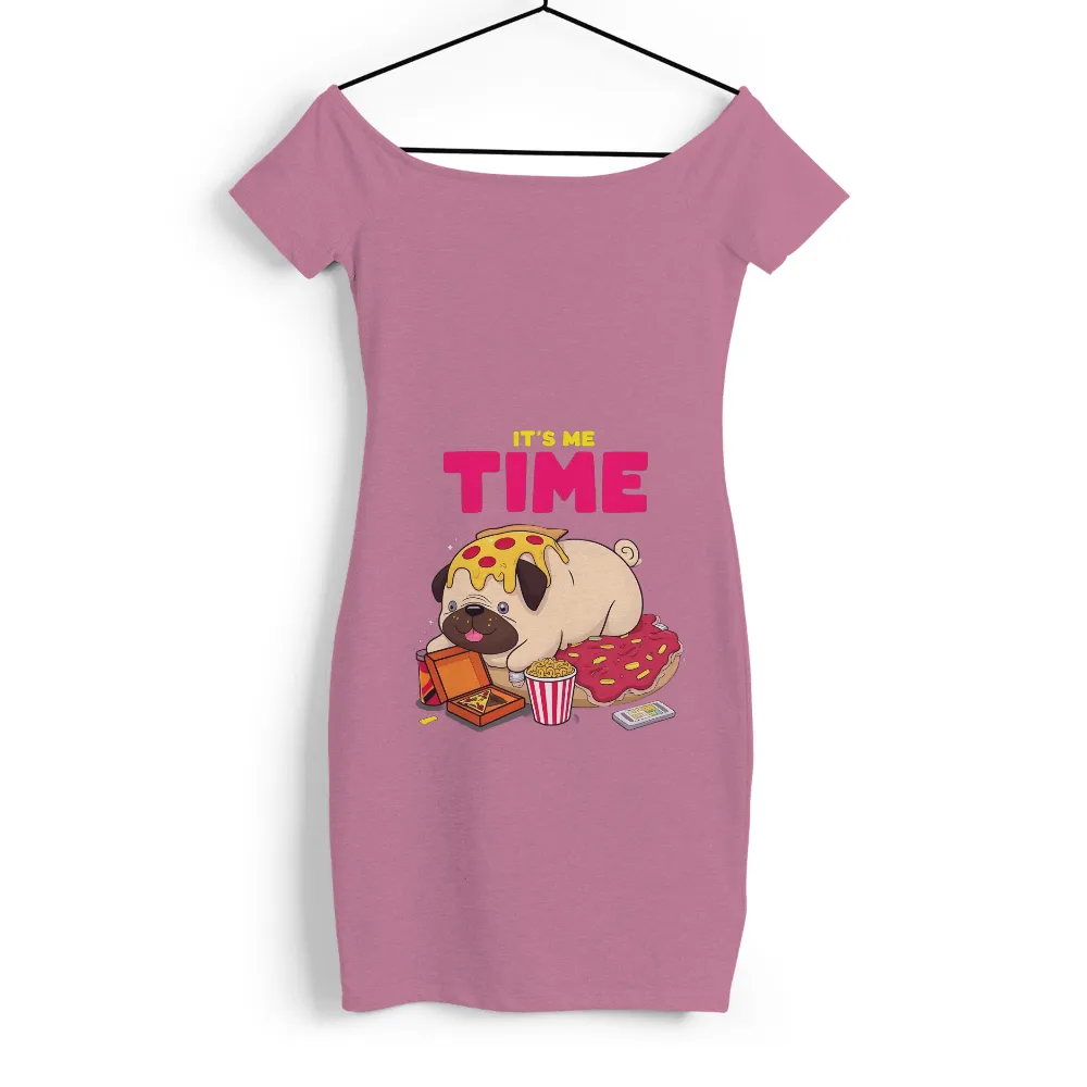 Custom T-Shirt Printing: It's Me Time with Pug and Pizza| Box of pizza