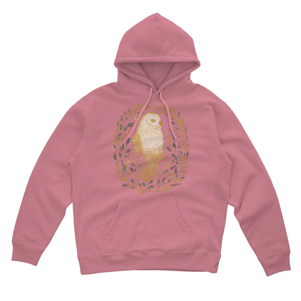 TShirt Design: Snowy Owl Wisdom in Nature|t shirt painting on nature