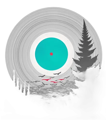 TShirt Design: Vinyl Record Forest Harmony