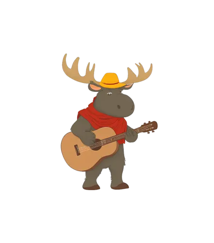 T-Shirts Pattern: Melody the Moose Plays Guitar