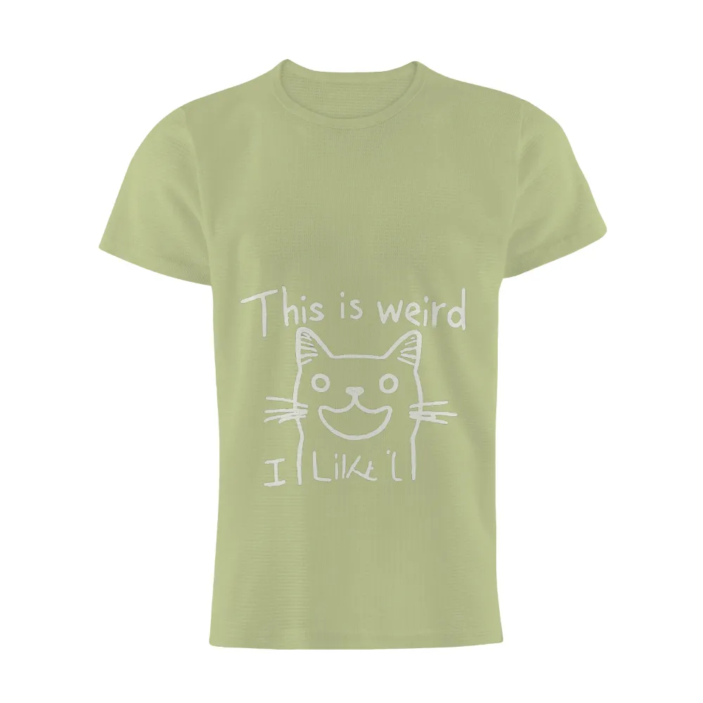 T-Shirts Pattern: This is Weird, I Like It - Quirky Cat Design|junji ito's cat diary sudden attack t shirt