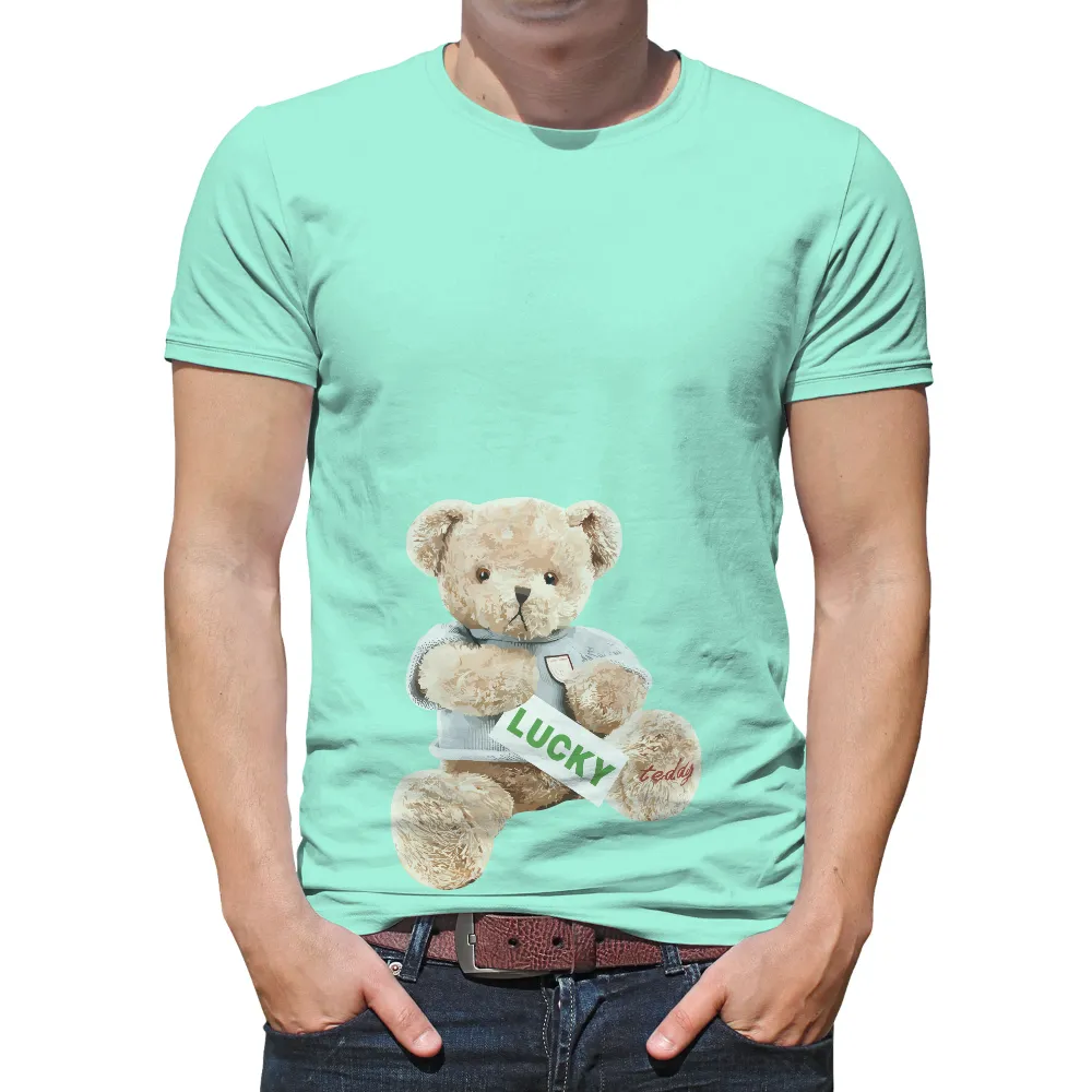 Lucky Teddy Bear T-Shirt Printing: Embrace Comfort and Positivity|lucky brand long sleeve waffle knit thermal top