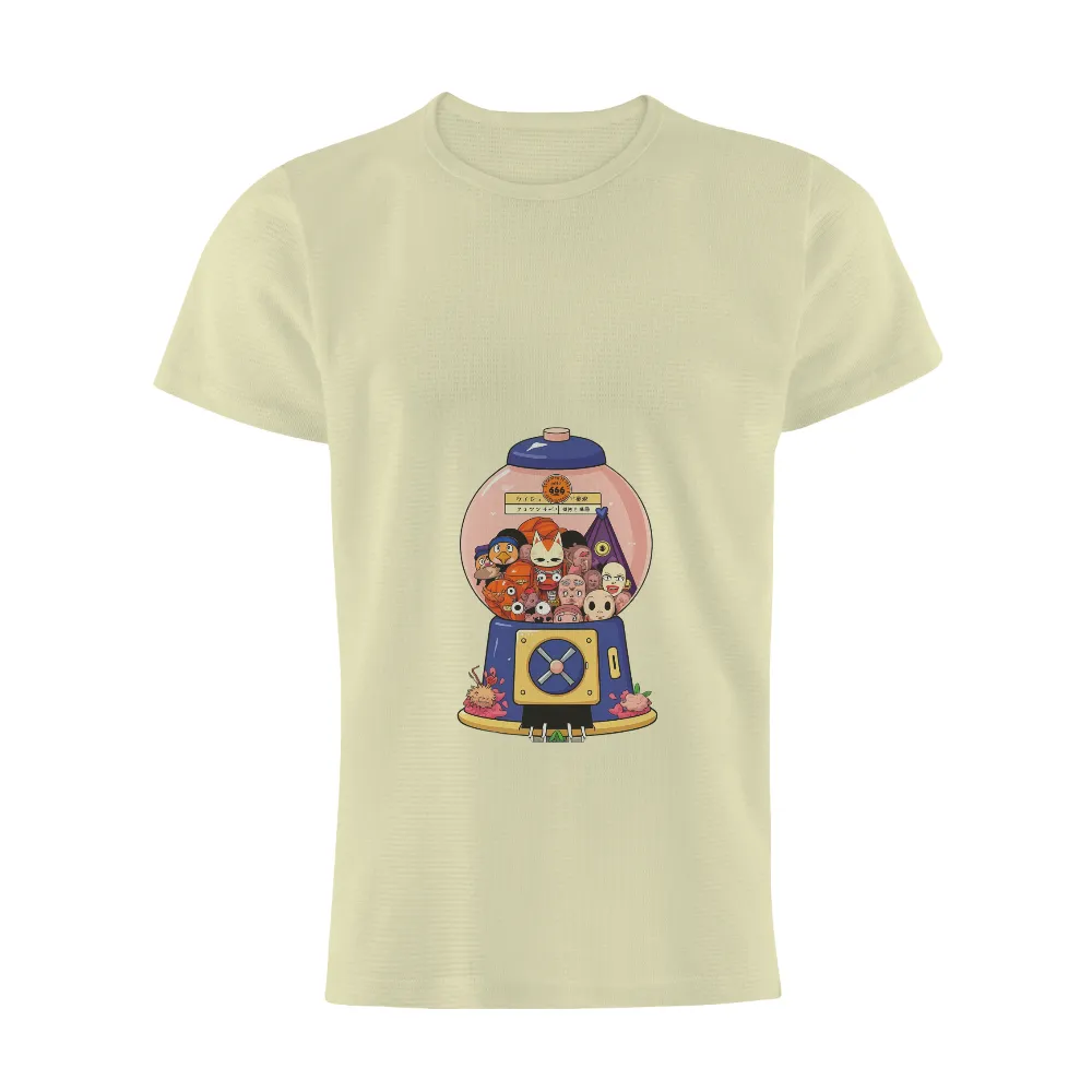 Tee Shirts Printed: Whimsical Gumball Machine with Quirky Characters| unity