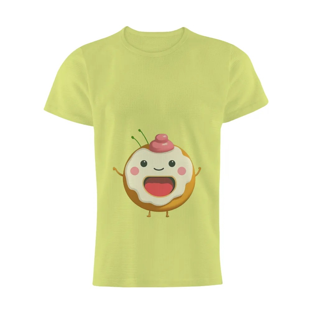 Custom T-Shirt Printing: Cheerful Donut with Cherry - Funny & Quotes|simple easter shirts