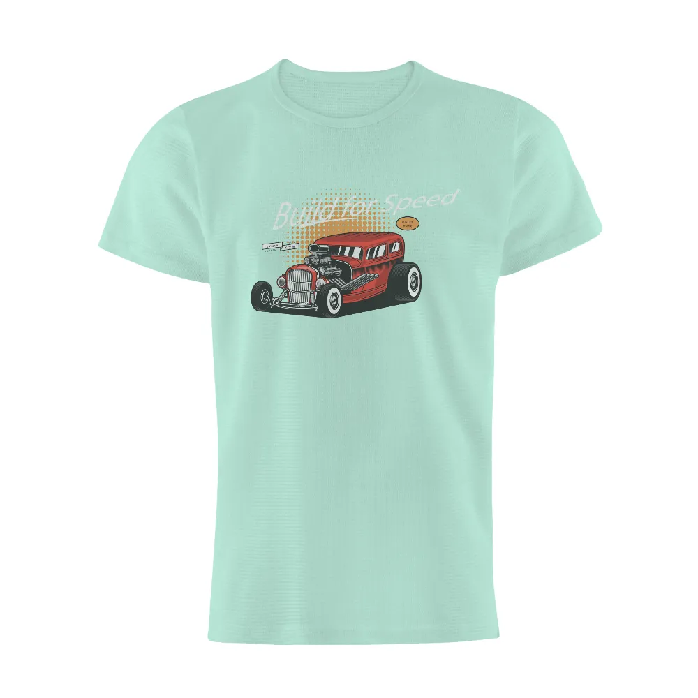 T-Shirts Design: Built for Speed - Hot Rod Vintage Style|custom made fathers day shirts