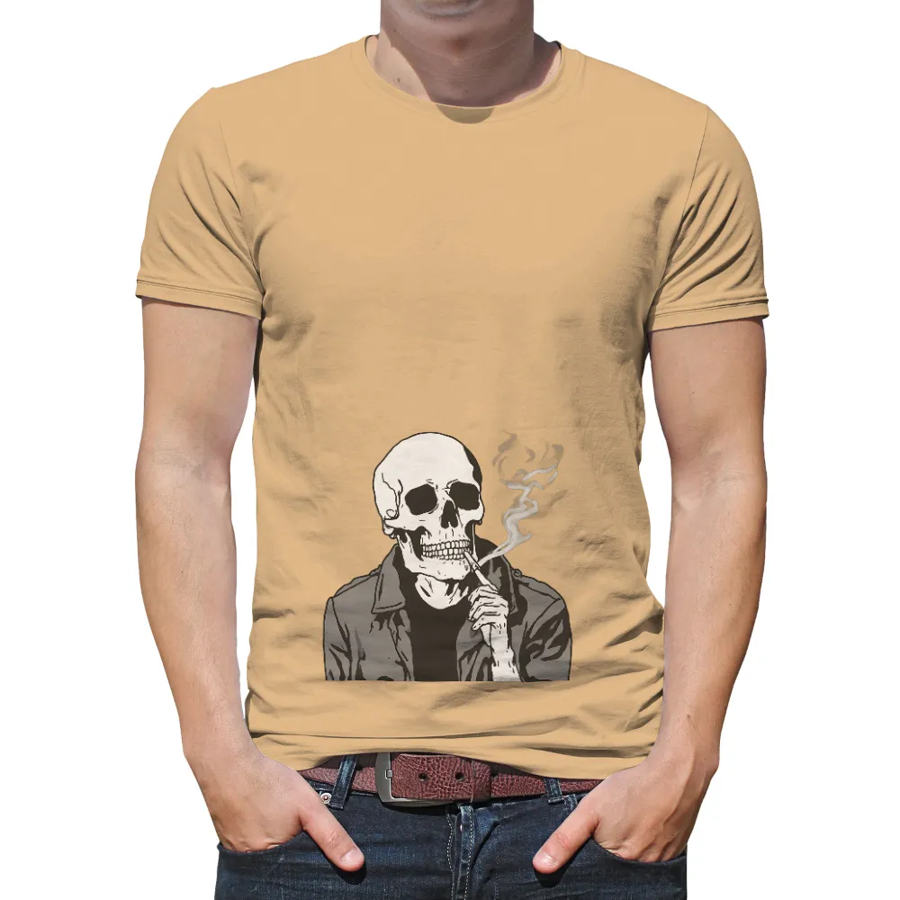 T-Shirts Pattern: Skull in Leather Jacket with Cigarette|roblox skull shirt