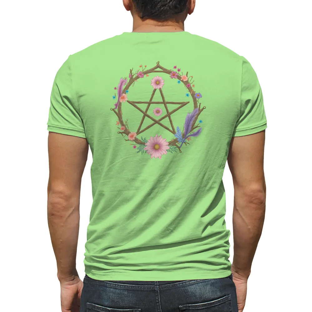 Customized Tee Shirts: Nature's Pentagram - Artistic Designs|guns whiskey beer and freedom flag