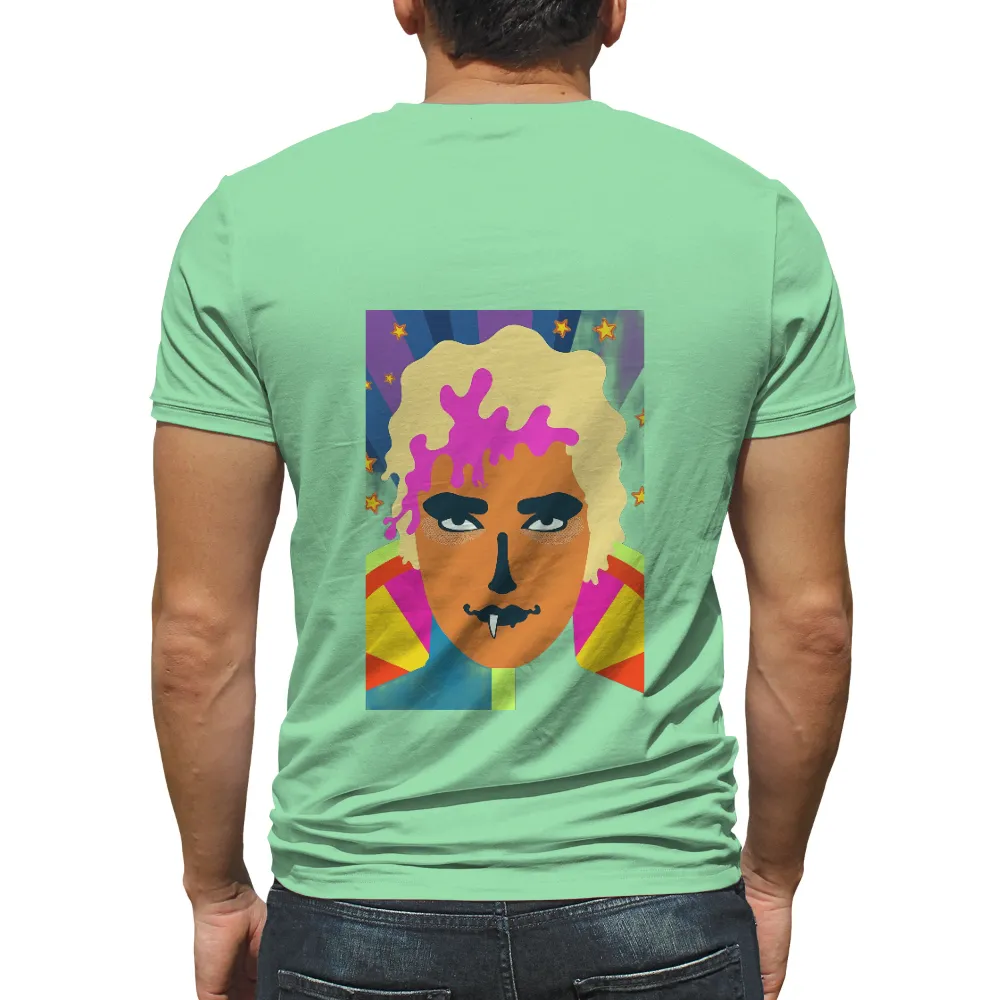 T-Shirt Printing: Neon Pop Culture Character| rebellious spirit