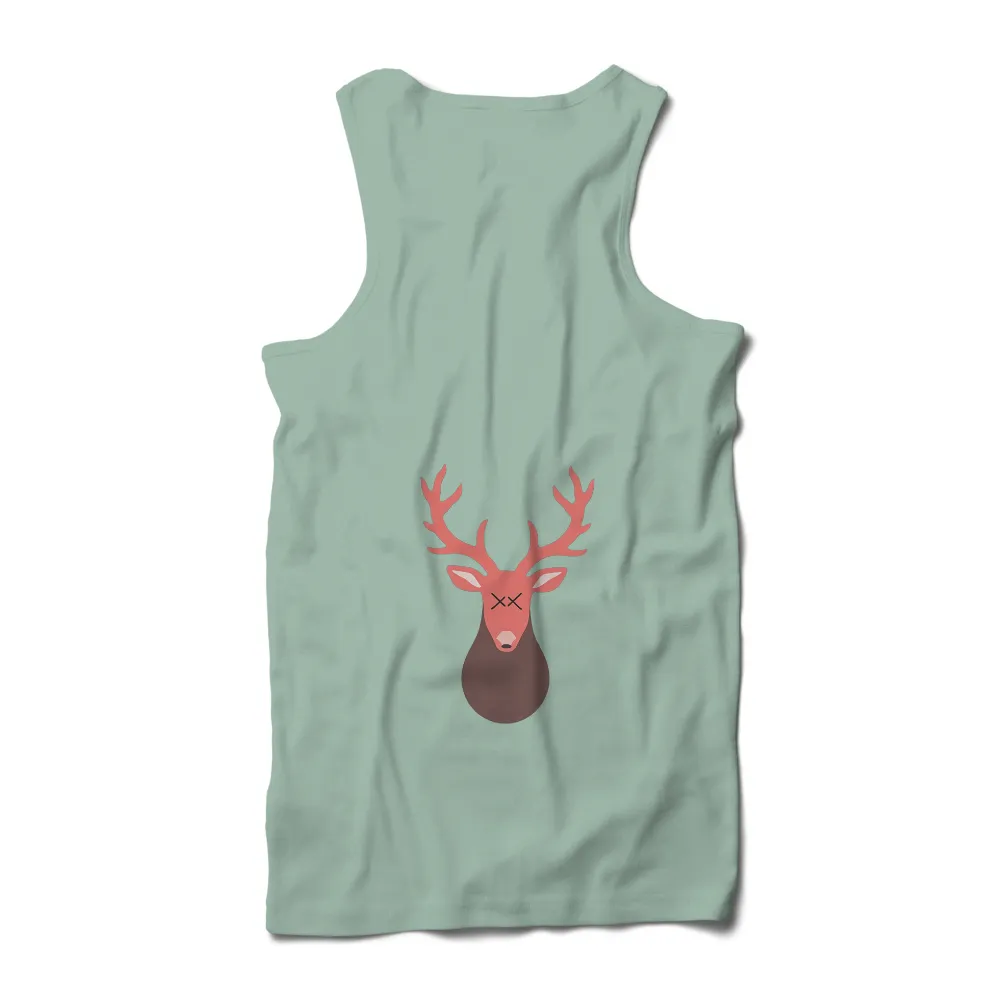 Tee Shirts Printed: Dreamlike Deer in Coral Gradient|t shirt painting on nature