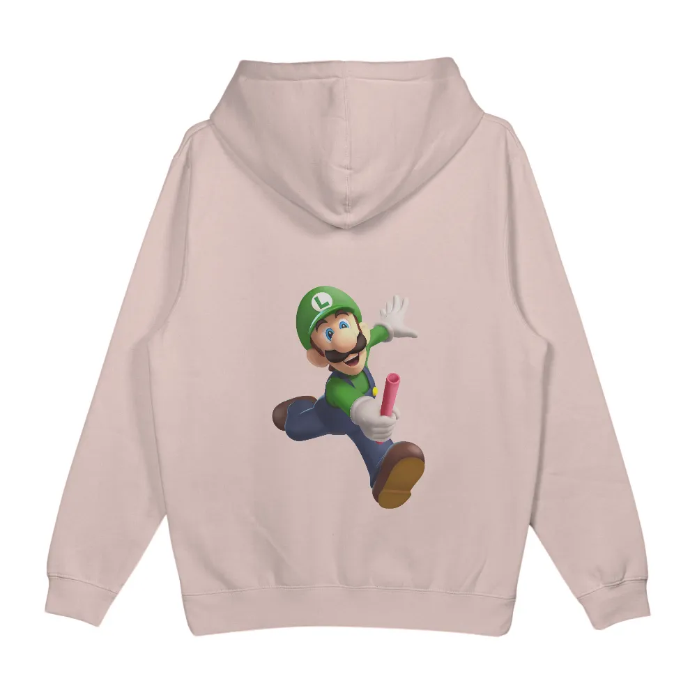 T-Shirts Design: Luigi Adventure with Pink Pipe|video game class t shirt