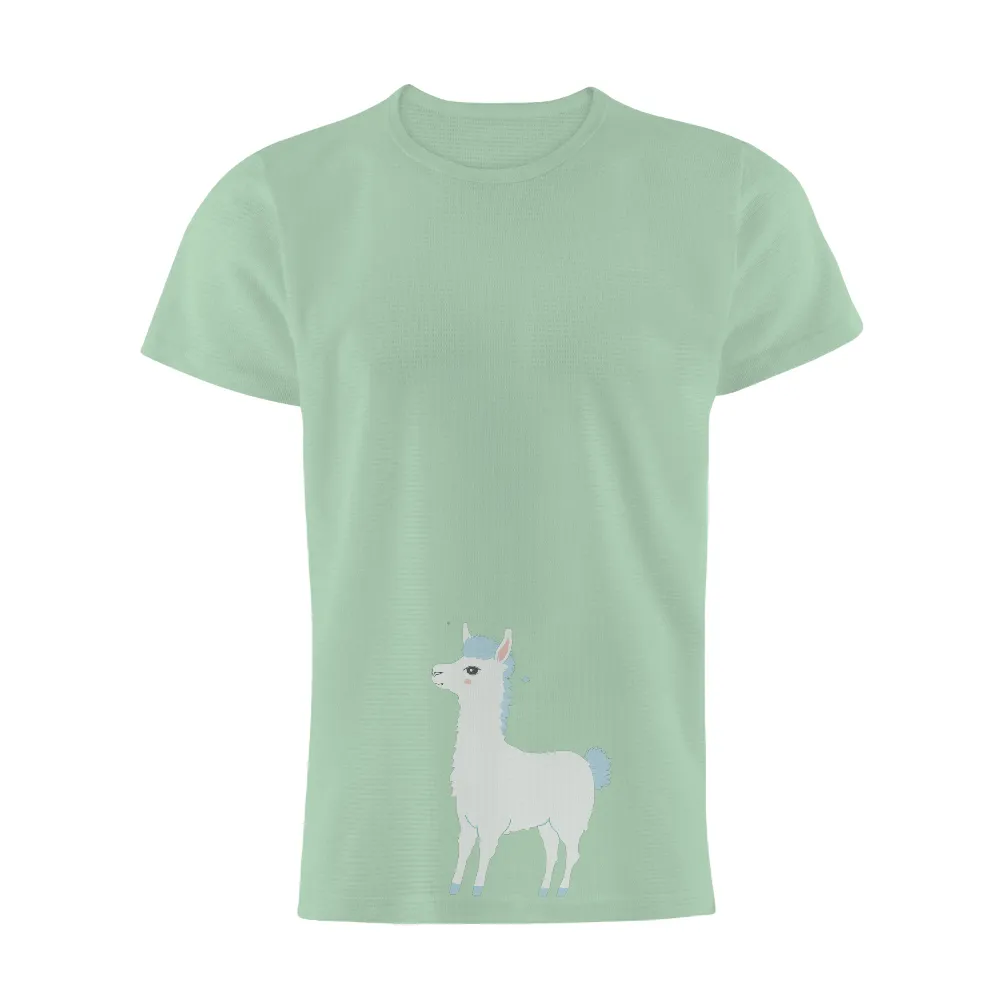 T-Shirts Design: Luna the Alpaca - Whimsical Adventure and Joy|music art love happiness t shirt