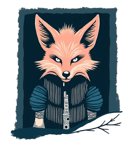 TShirt Printing: Fox and Book - Knowledge and Wisdom