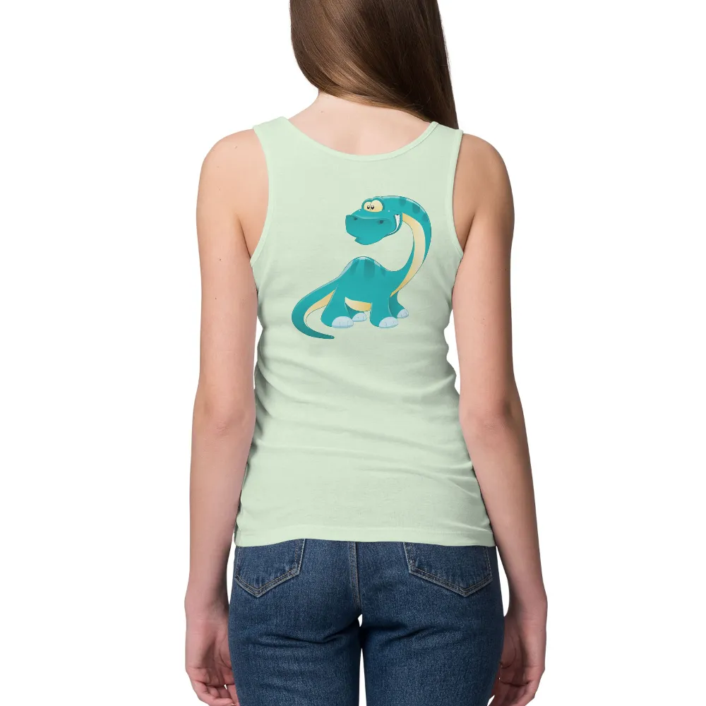 Custom T-Shirt Printing: Friendly Turquoise Dinosaur Design|suns turquoise shirt