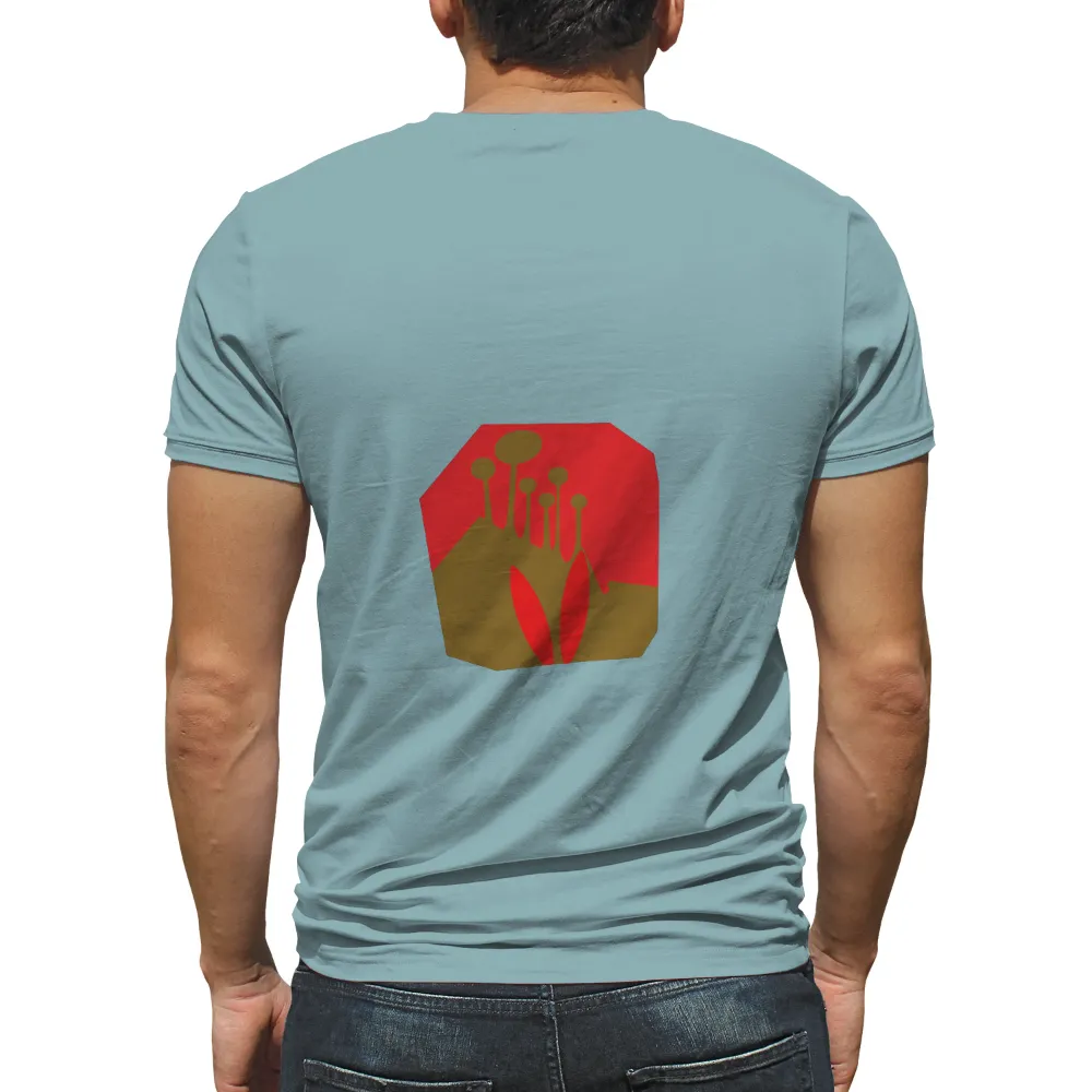 TShirt Printing: Surreal Landscape with Mushrooms and Surfboards|red friday shirts usmc