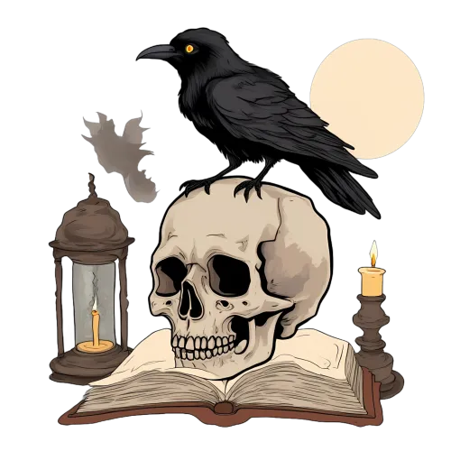 TShirt Printing: Gothic Mystery - Raven and Skull Design