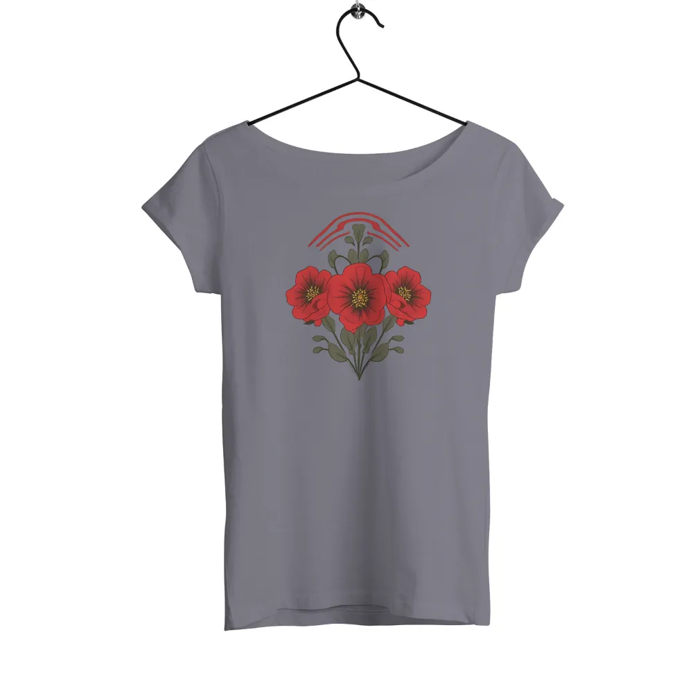 T-Shirt Printing: Red Poppies and Rainbow - Strength and Hope|rainbow heartbeat shirt