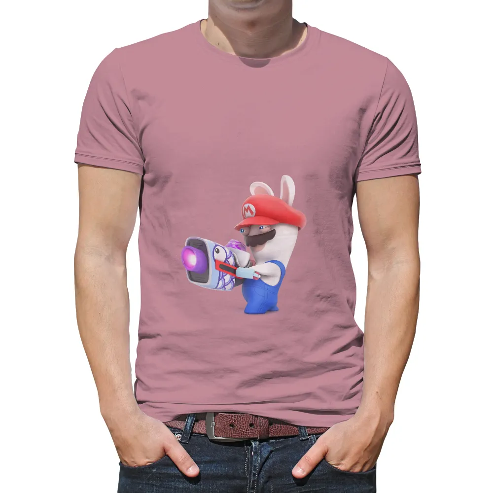 T-Shirts Custom: Gaming Fusion Character with Rabbit Ears|futuristic t