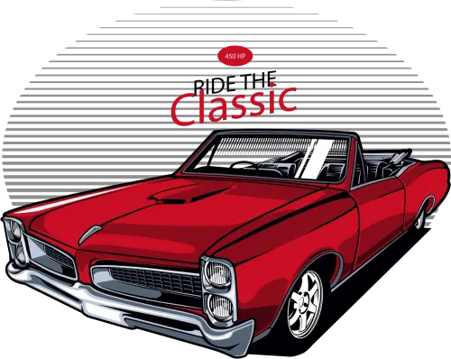 Graphic Tees: Ride the Classic Muscle Car - Vintage & Retro Design