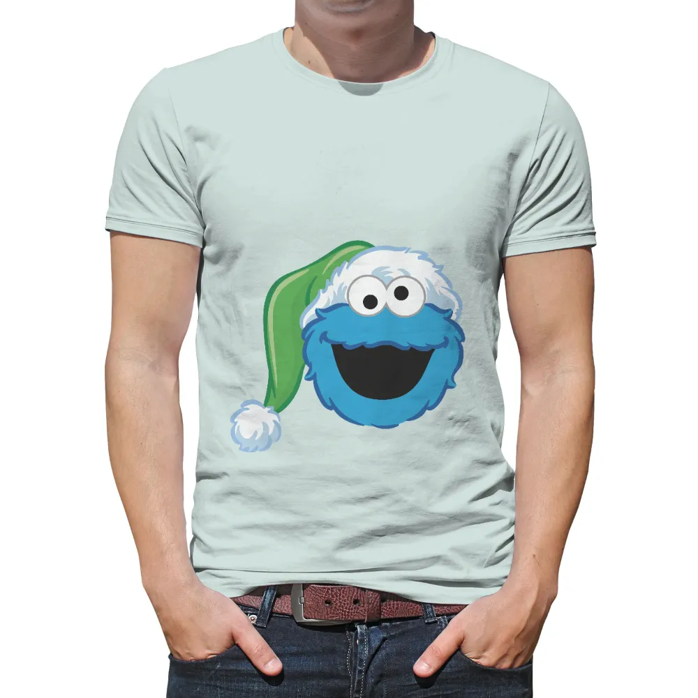 T-Shirts Design: Festive Cookie Monster - Pop Culture & Nostalgia|nostalgia t shirts online