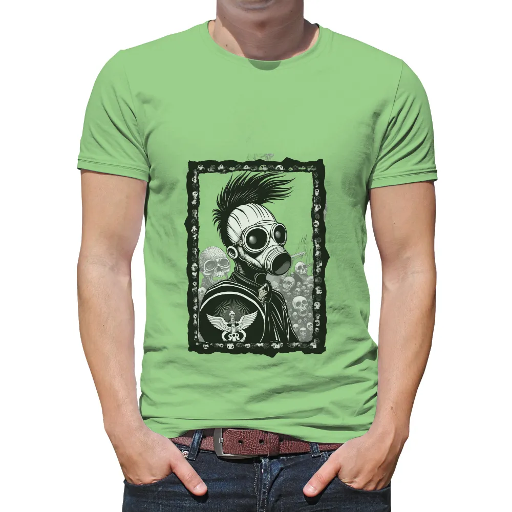 TShirt Printing: Gas Mask Rebel - Artistic Design with Skulls|human beings 100 organic colors may vary