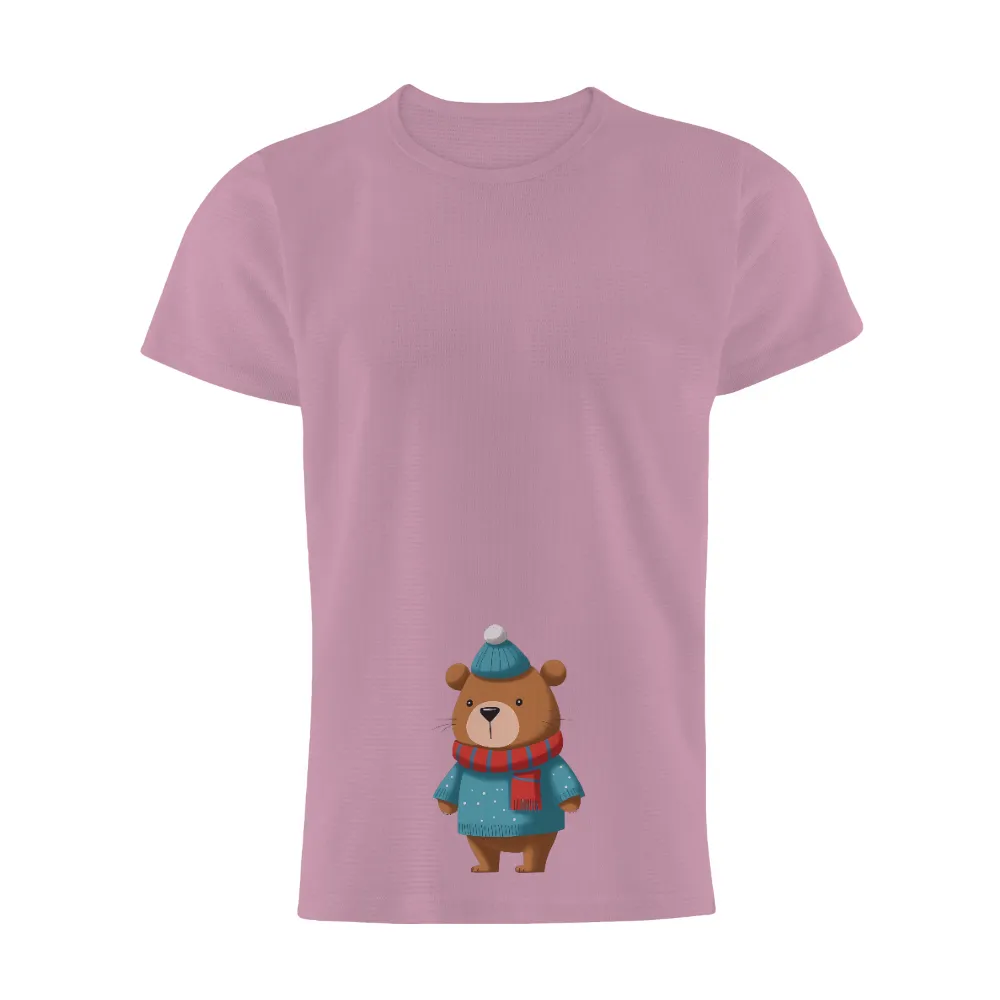 T-Shirts Pattern: Winter Bear in Cozy Outfit|roblox winter t shirt