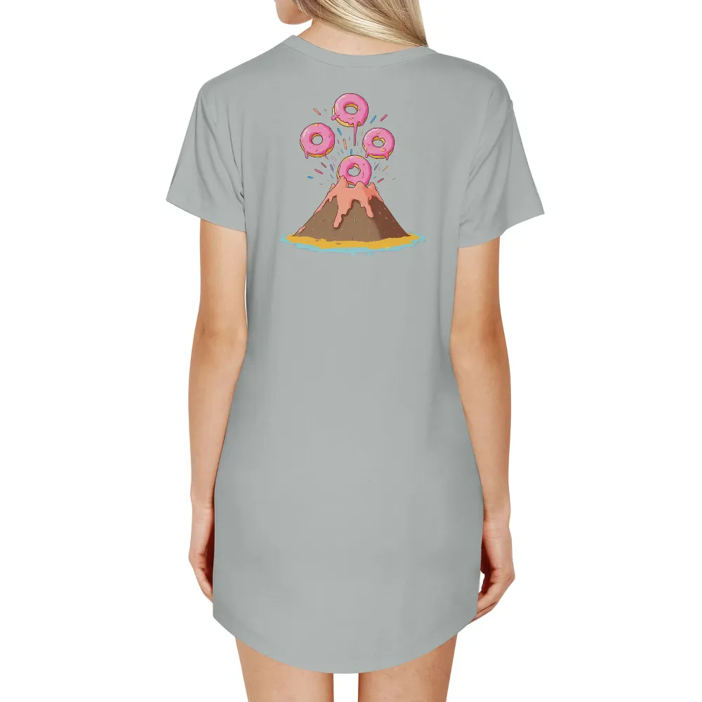 T-Shirts Design: Whimsical Donut Volcano - Funny & Quirky|sweet old lady more like battle