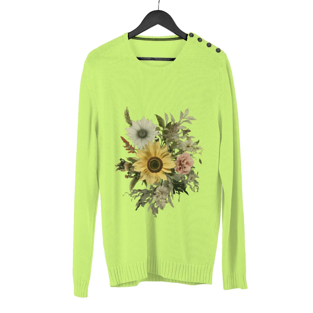 Custom T-Shirt Printing: Vibrant Sunflower and Delicate Daisies|moschino daisy duck shirt